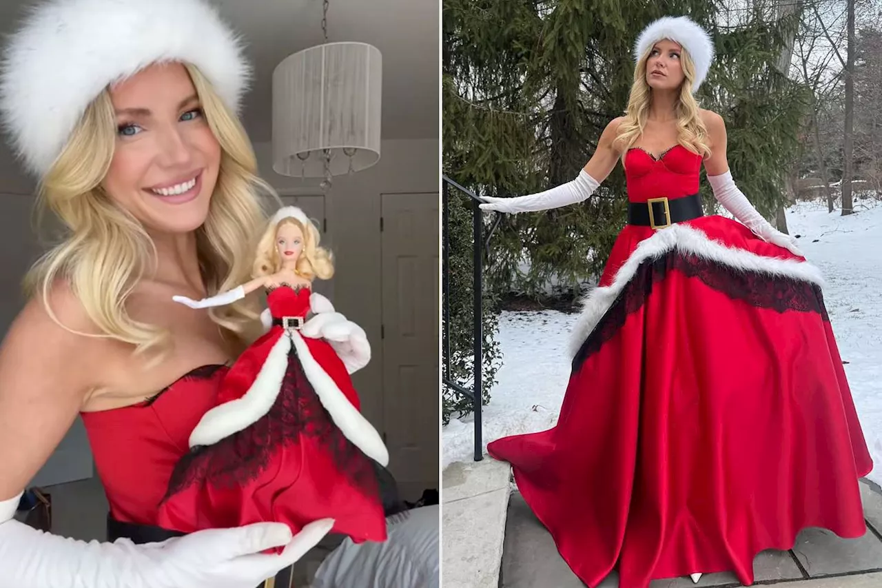 Brigette Pheloung Wears 10-Pound Holiday Barbie Gown for Thanksgiving