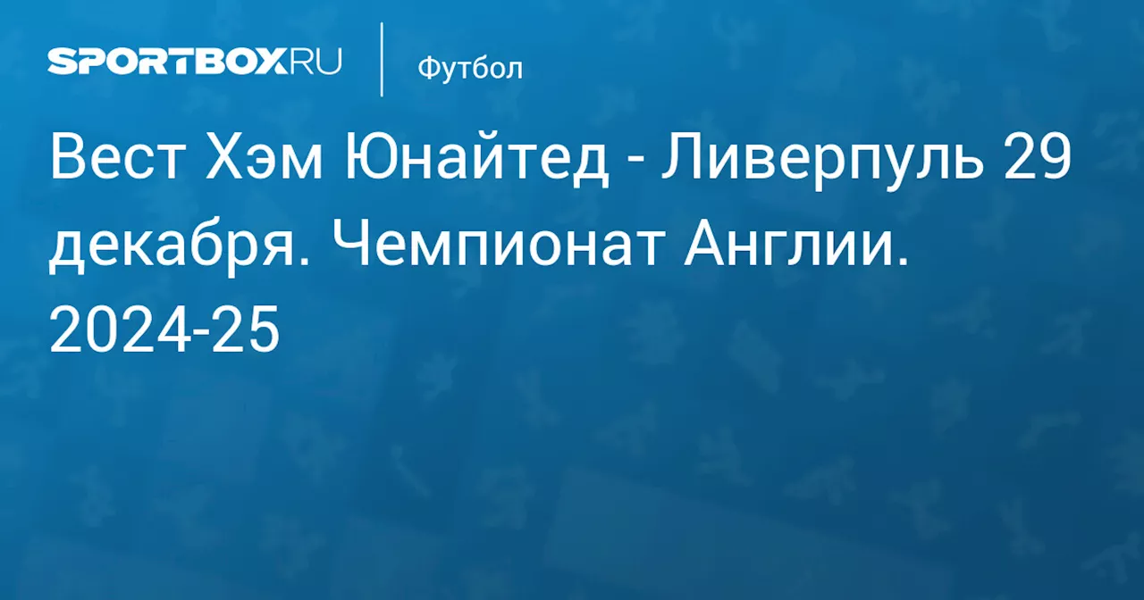  Ливерпуль 29 декабря. Чемпионат Англии. 2024-25. Протокол матча