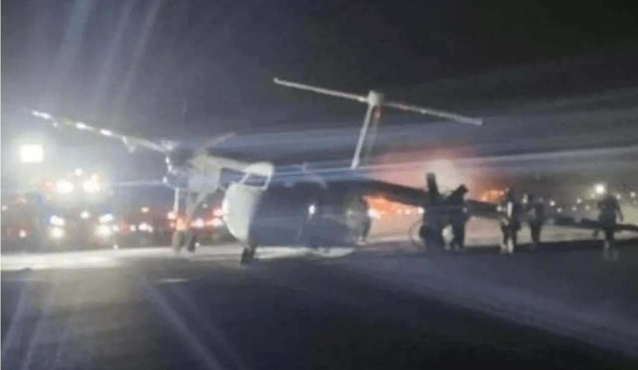 Passenger Plane Spits Flames and Sparks in Horror Landing After Wheel Failure