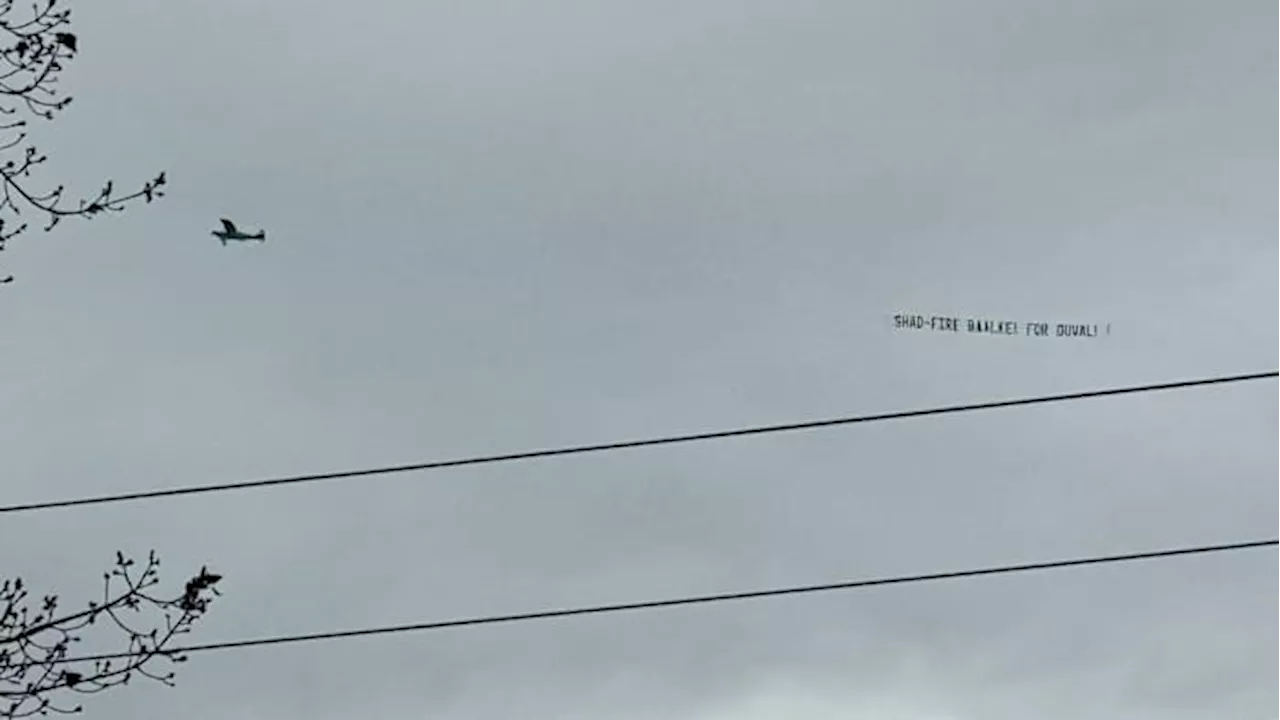 ‘Fire Baalke for Duval’: Plane flies banner over EverBank Stadium asking for change