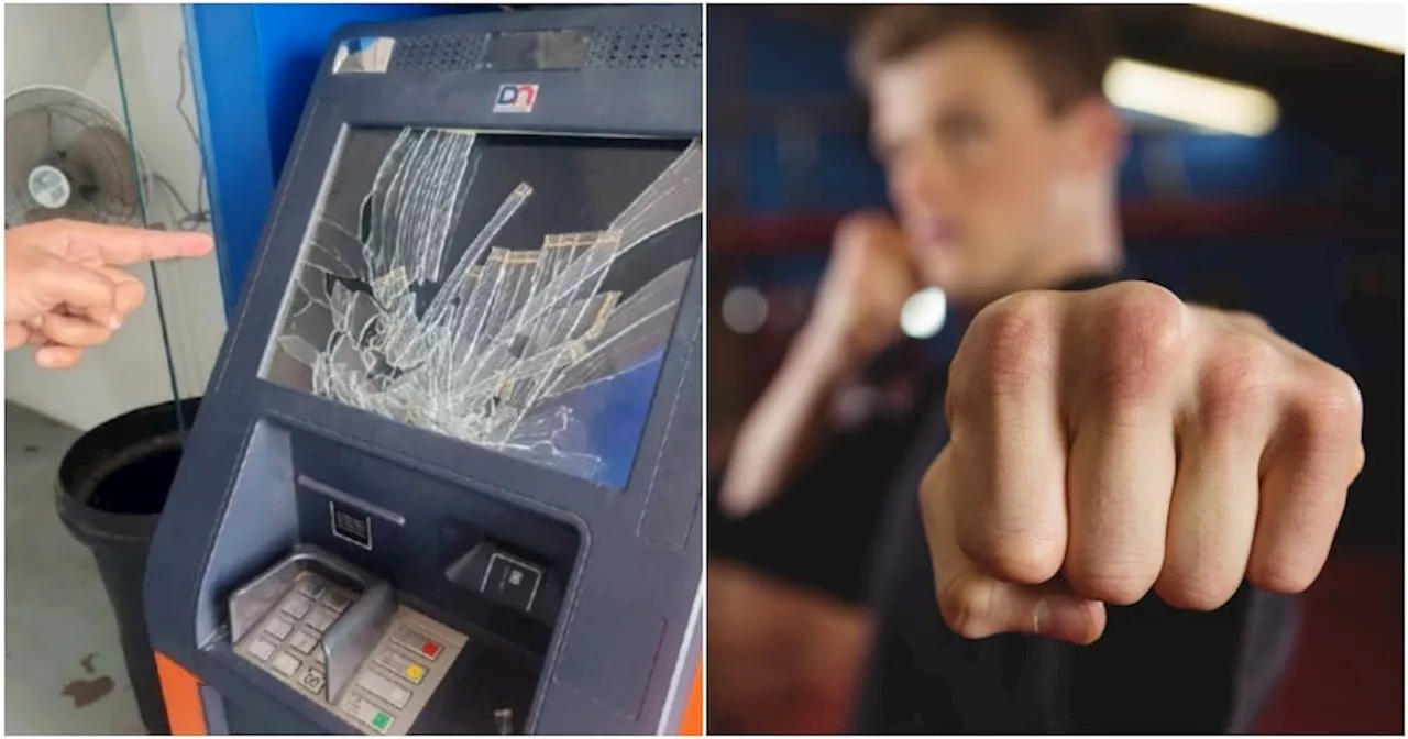 Drunk Man Smashes ATM Screen in Sabah, Confesses to Crime