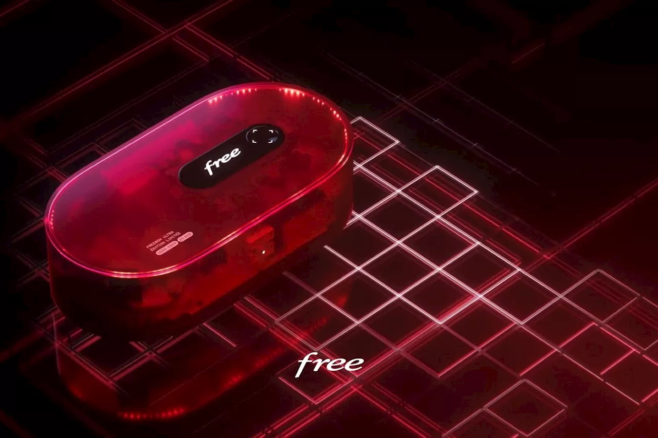 Free lance une Freebox Ultra édition limitée, transparente et éclairée en rouge