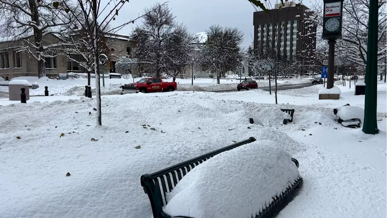 Watertown, N.Y. residents react to first lake-effect snowfall of the season leaving 90 cm behind