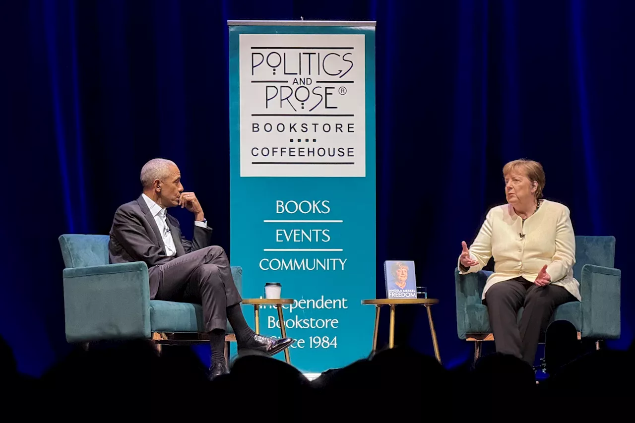 Merkel presenta sus memorias en Washington junto a Obama