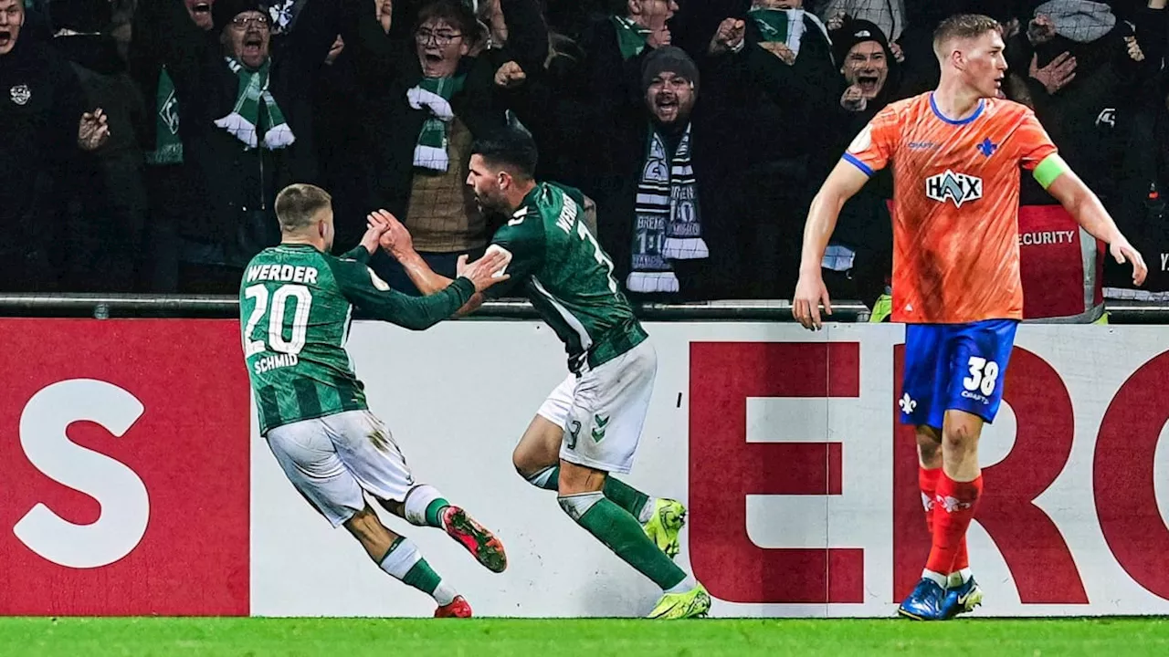 Jungs Lucky Punch: Werder belohnt sich spät gegen Darmstadt und steht im Viertelfinale