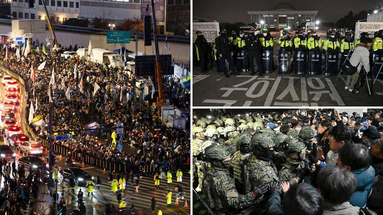 Troops clash with protesters at South Korea's parliament after martial law declared