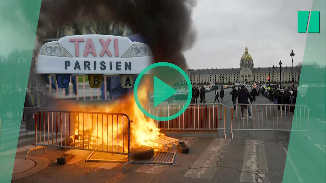 À Lyon et à Paris, des centaines de taxis manifestent contre la tarification à la baisse du transport de malade