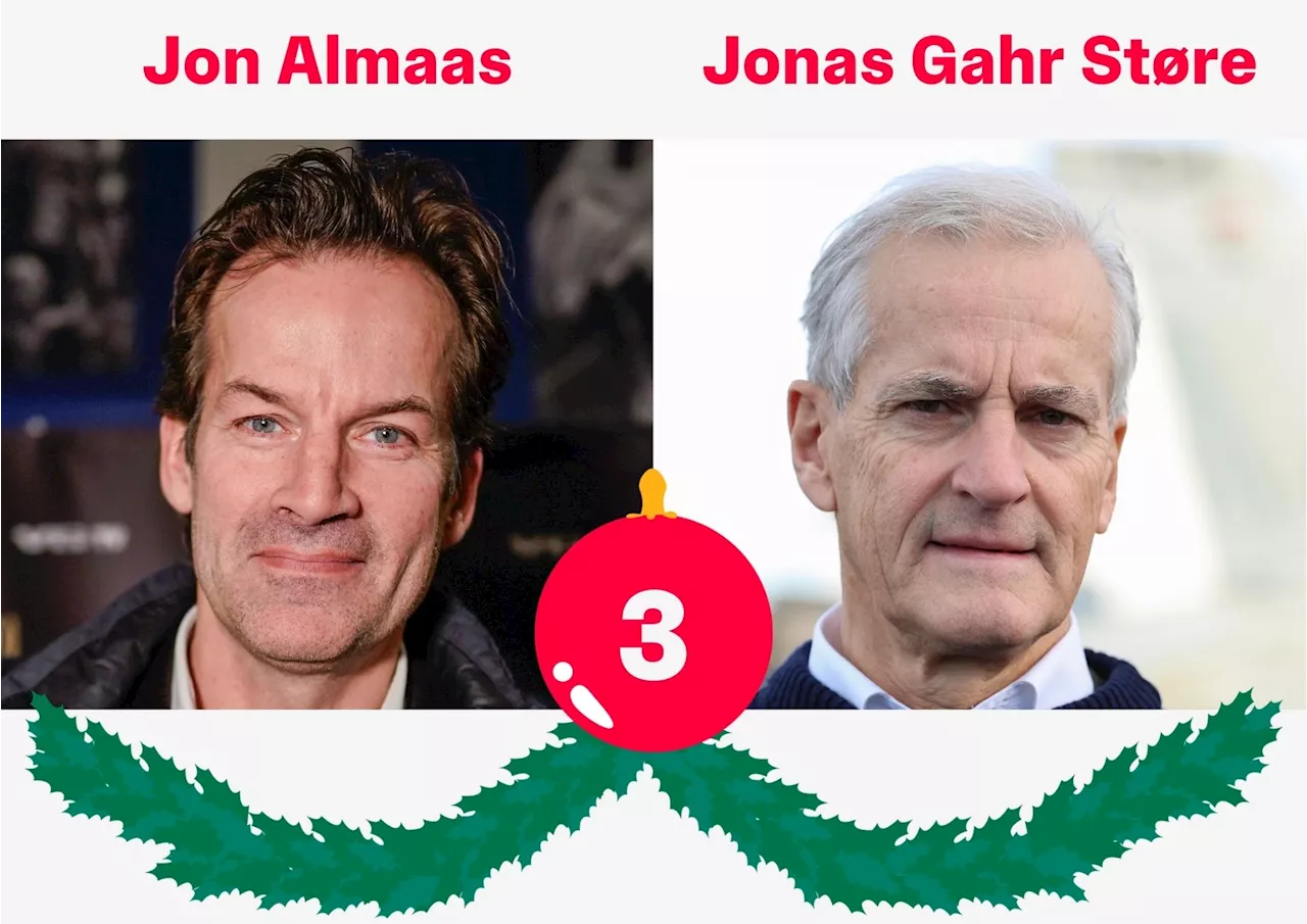 Likhet mellom Jon Almaas og Jonas Gahr Støre i vår julekalender