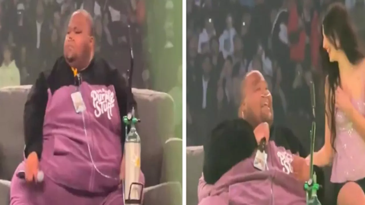 Rapper weegt meer dan 220 kilo en moet optreden geven met zuurstoftank