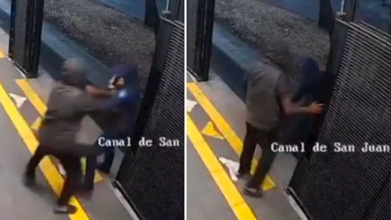 Hombre empuja a una policía al carril del Metrobús y es arrollada (Video)