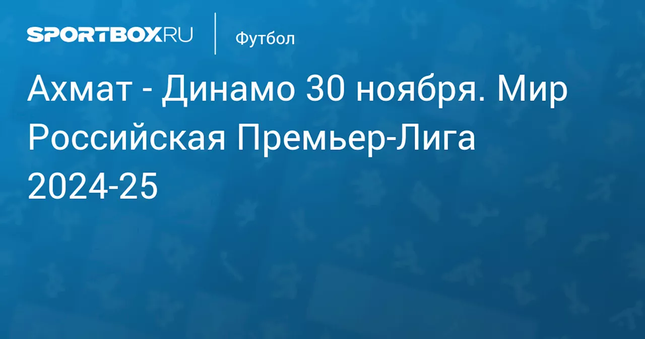 'Ахмат' против 'Динамо': Финальный матч семнадцатого тура Чемпионата России