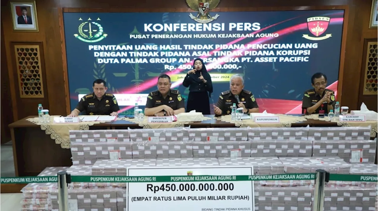 Lagi! Kejagung Sita Uang Rp288 Miliar Terkait Kasus TPPU Duta Palma Group