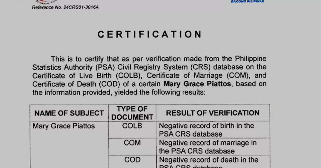 Philippine Statistics Authority Denies Existence of 'Mary Grace Piattos'