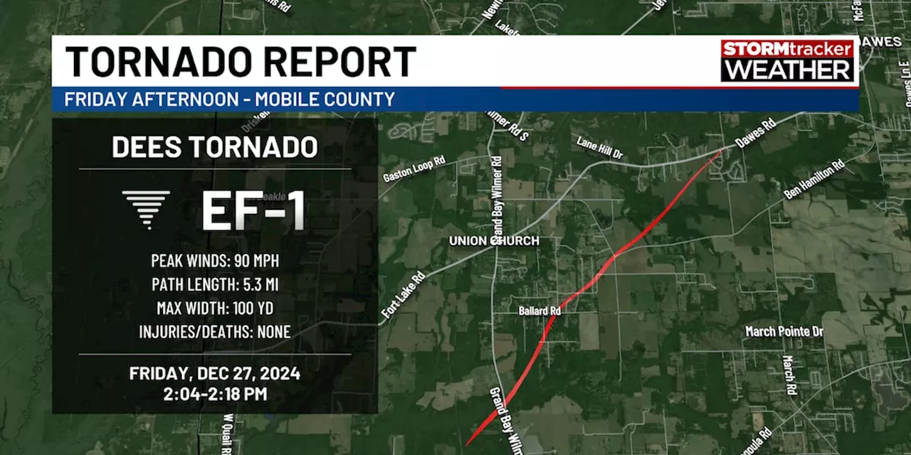 NWS Mobile Confirms Two Tornadoes in Mobile County