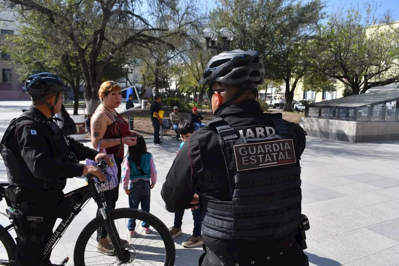 Guardia estatal de Tamaulipas en bicicletas vigilan áreas naturales y comercios