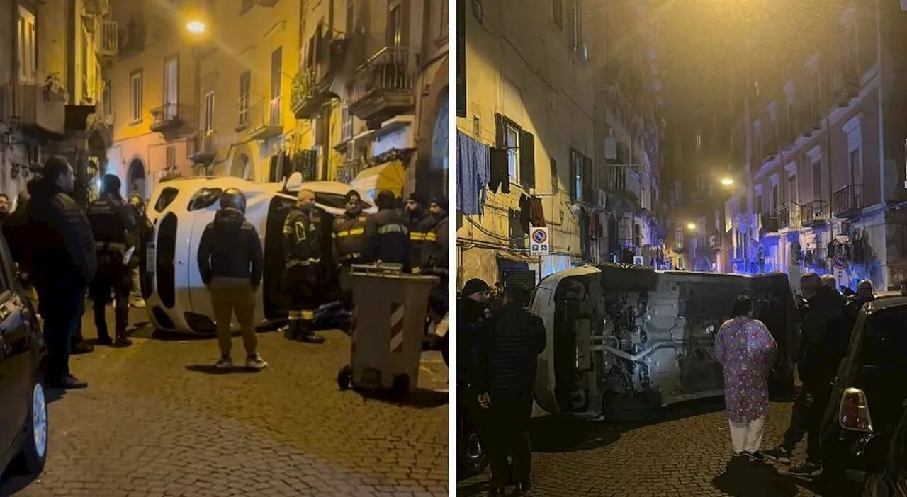 Maserati Ribaltata a Napoli, Occupanti Fuggiono