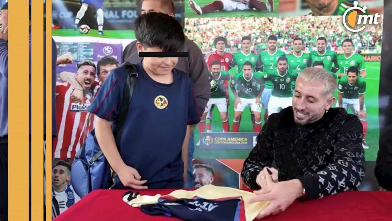 Héctor Herrera muestra odio al América en firma de playera: 'Me van a salir ronchas'