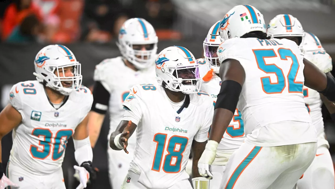 Huntley lidera a los Dolphins a victoria crucial ante Browns