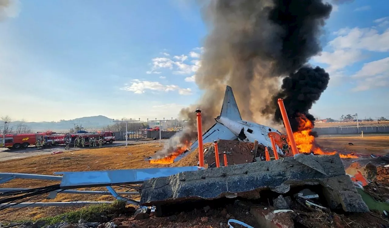 Flugzeug kracht bei der Landung in Südkorea