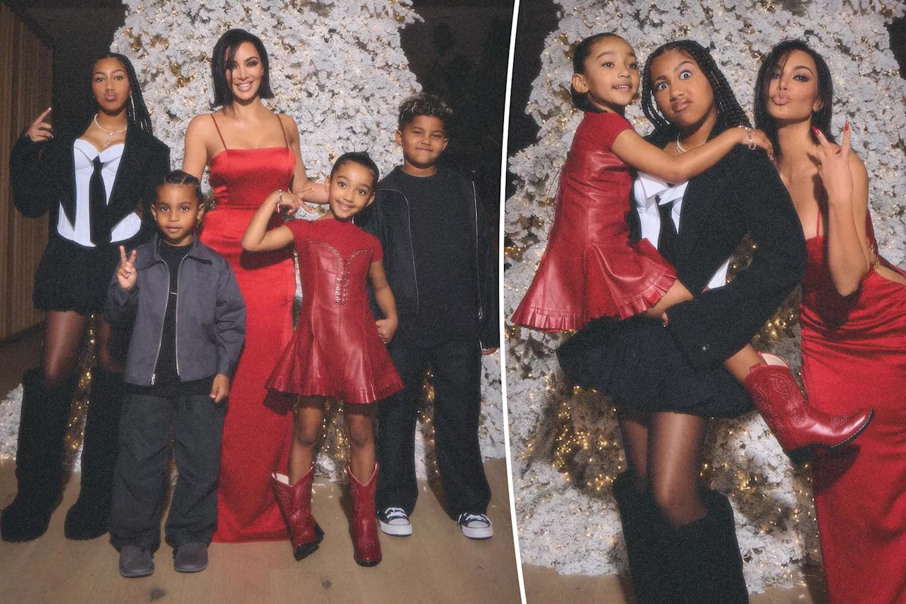 Kim Kardashian Shares Festive Family Photos on Instagram