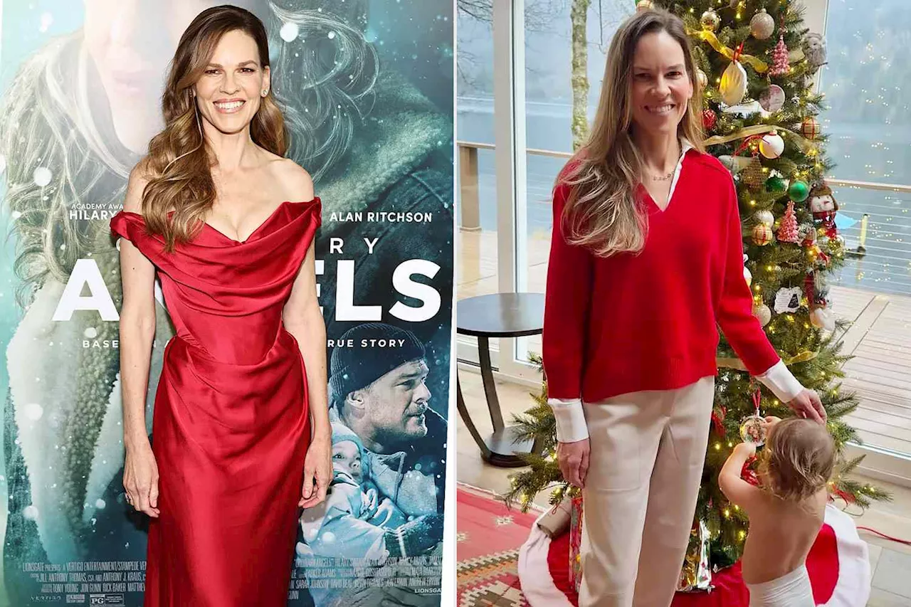 Hilary Swank Shares Rare Photo with One of Her Twins Celebrating the Holidays