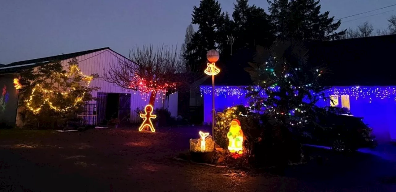 Cet habitant du Maine-et-Loire offre une jolie carte postale d’illuminations aux automobilistes