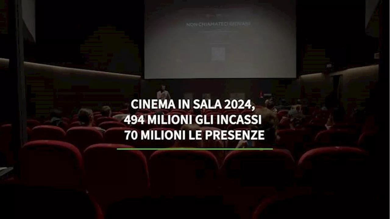 Cinema in sala 2024, 494 milioni gli incassi, 70 milioni le presenze