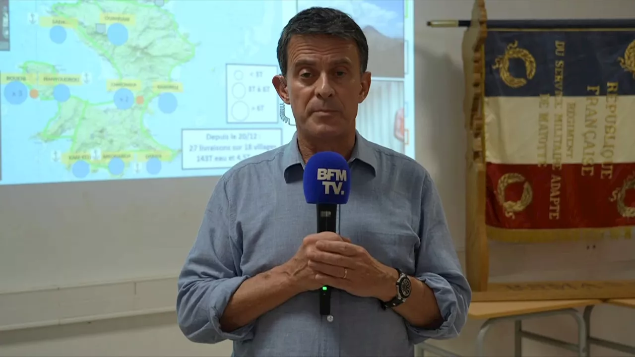 Mayotte: Manuel Valls promet que 'personne n'a été oublié dans la distribution de l'eau'