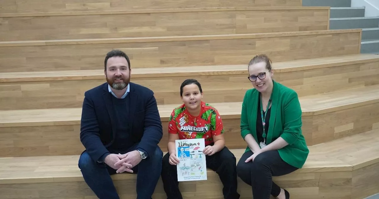 East Calder Primary pupil designs Christmas card for Gregor Poynton MP