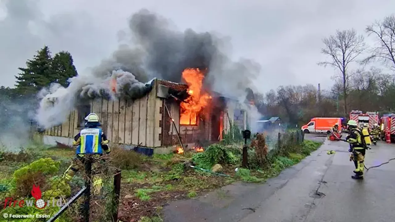 Brand in leerstehenden Gebäude in Essen-Dellwig