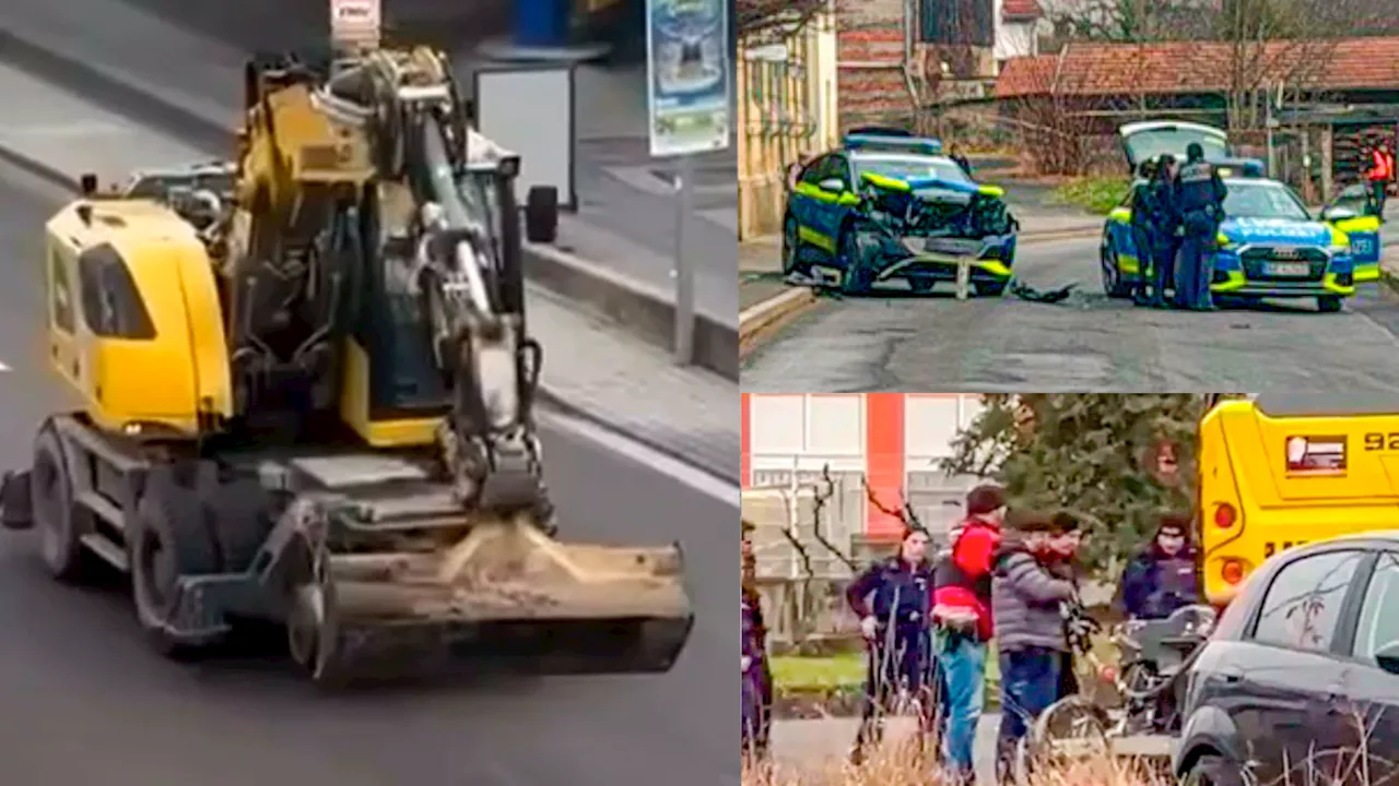 Amokfahrt mit Bagger in Baden-Württemberg