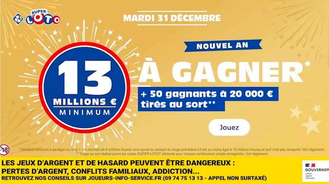 Super LOTO® du Nouvel An : Jackpot Exceptionnel et 50 Gagnants de 20 000 €