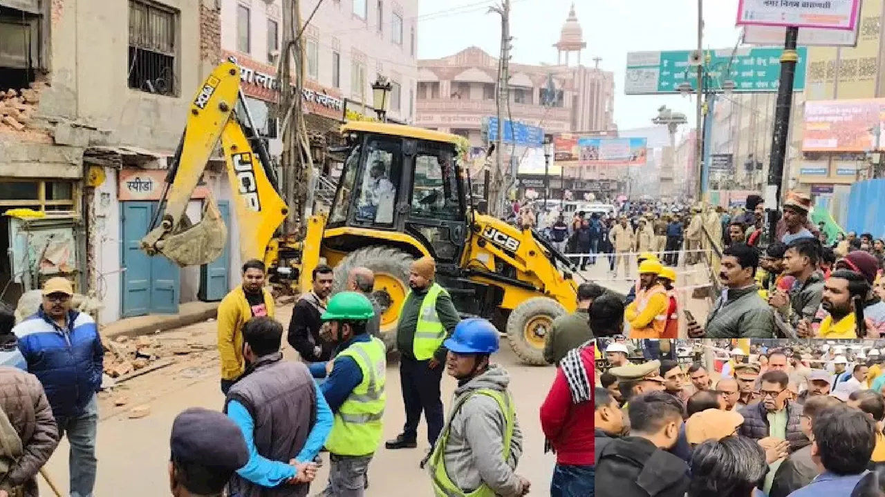 वाराणसी में बुलडोजर से ध्वस्त रोपवे के लिए जमीन