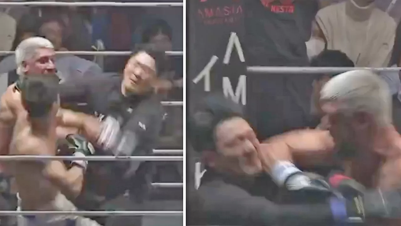 Boxing Referee Gets Punched In Face Multiple Times During Match