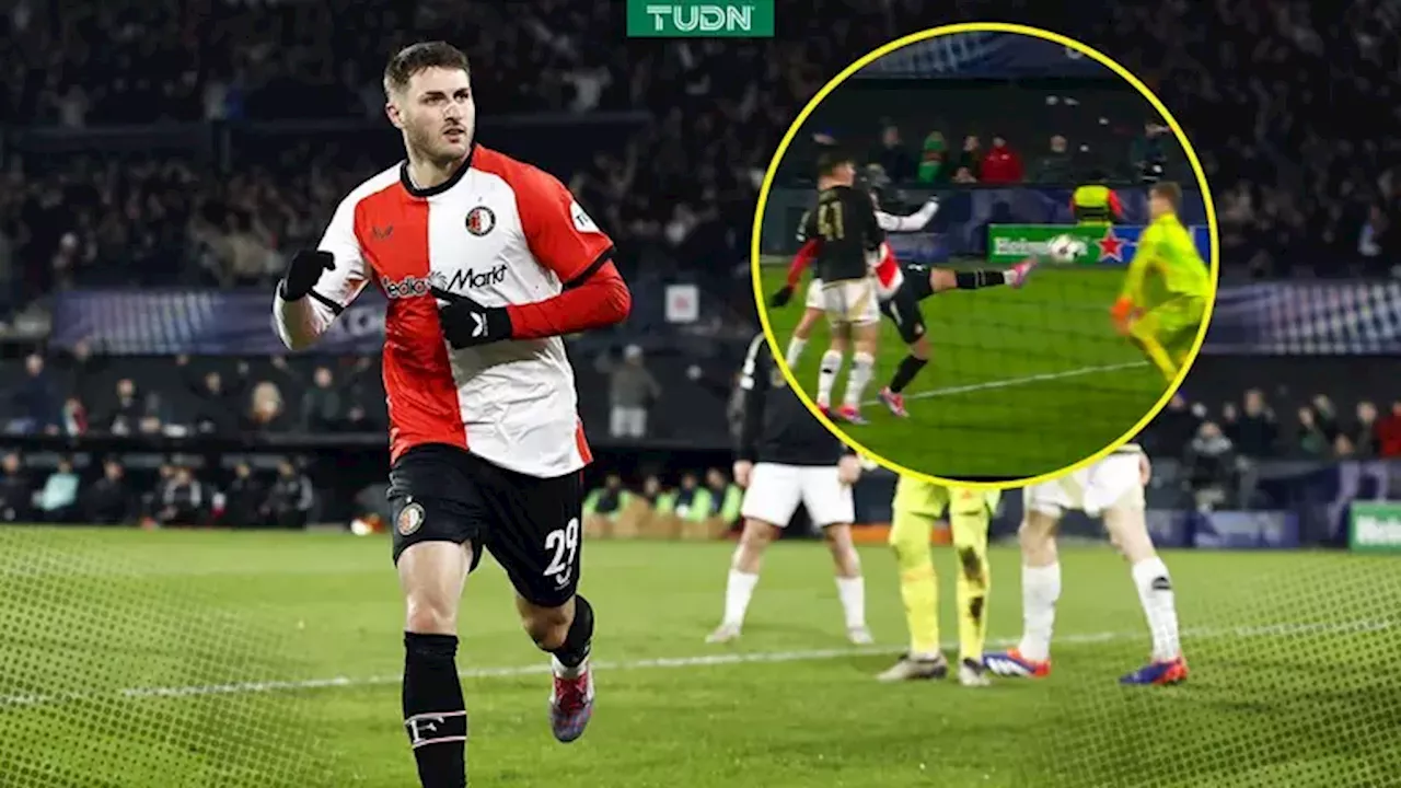 Santiago Giménez, nominado al mejor gol del Feyenoord en diciembre