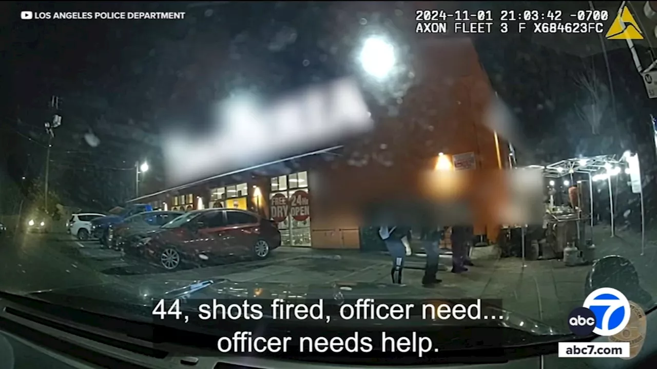 LAPD releases body camera video of South Los Angeles shootout that left 2 officers injured