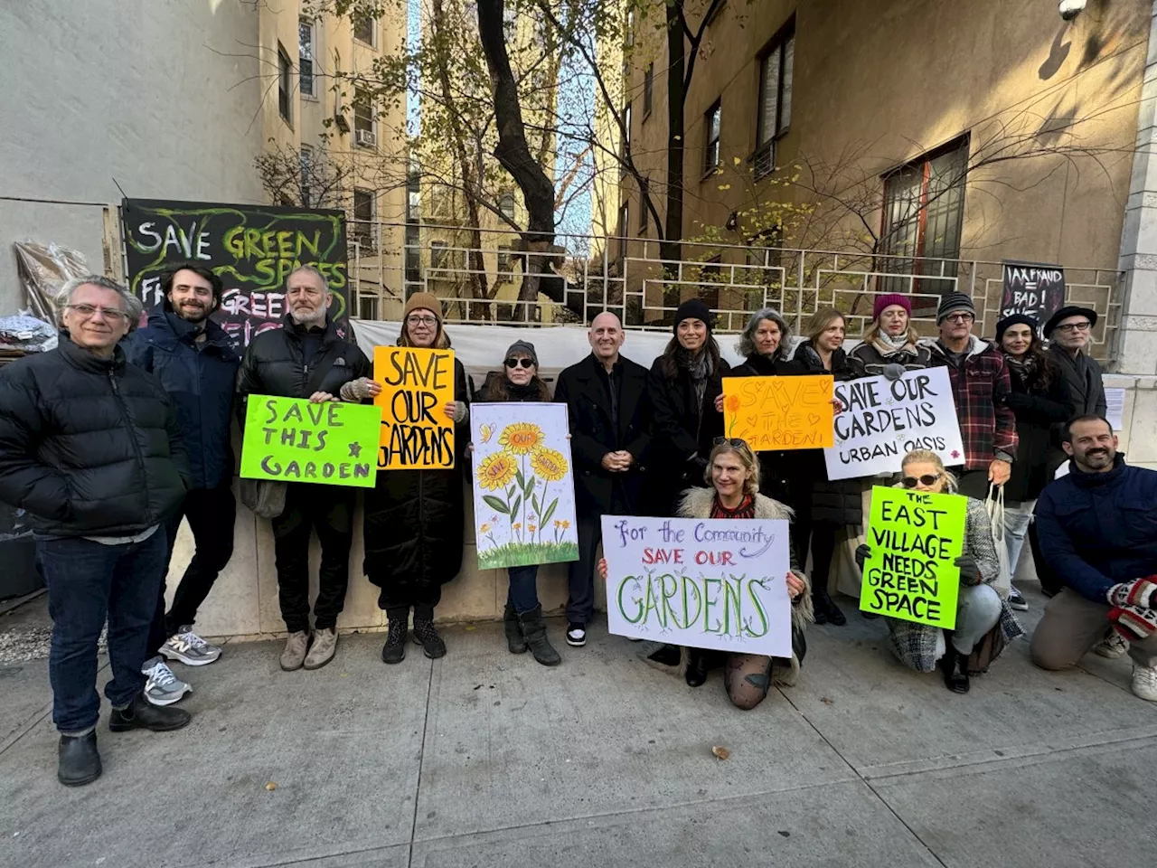 East Village residents and pols rally to save garden amid auction threat