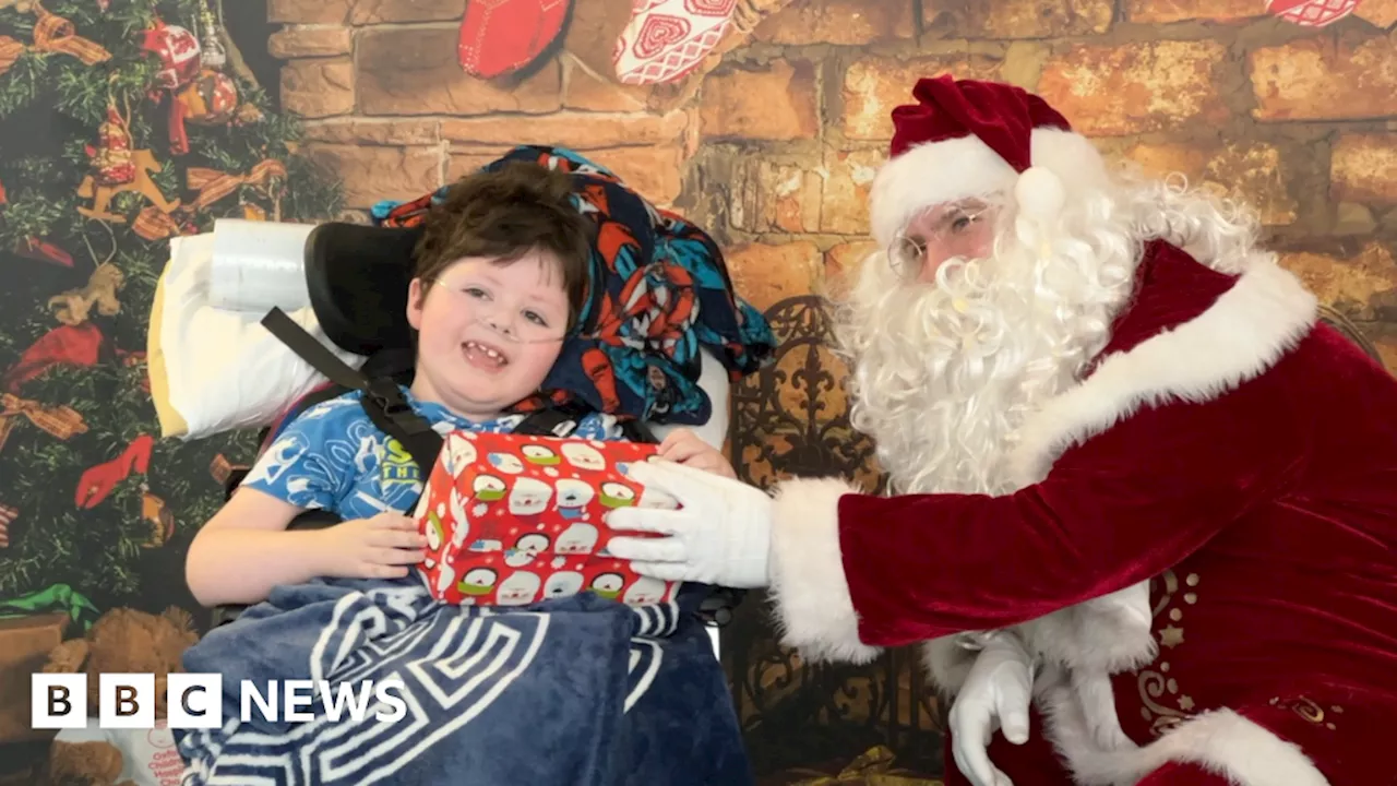 Santa Delivers Presents via RAF Helicopter to Oxfordshire's Children's Hospital