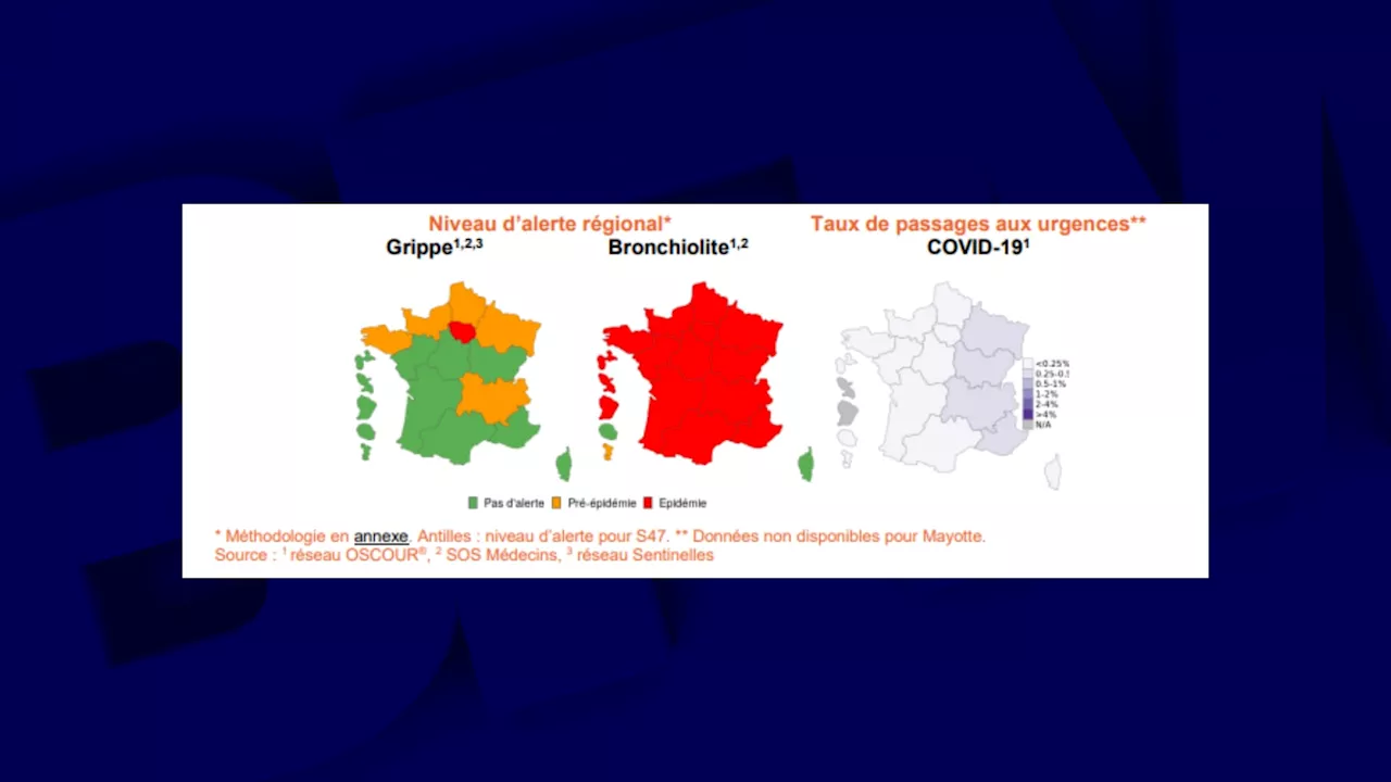 Bronchiolite: toutes les régions métropolitaine en phase épidémique à l'exception de la Corse