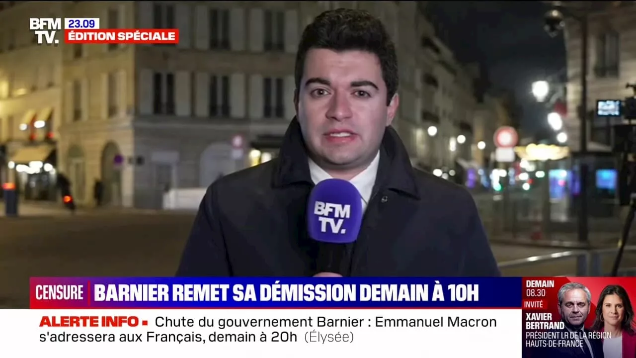 Michel Barnier devrait remettre la démission de son gouvernement à Emmanuel Macron ce jeudi à 10H