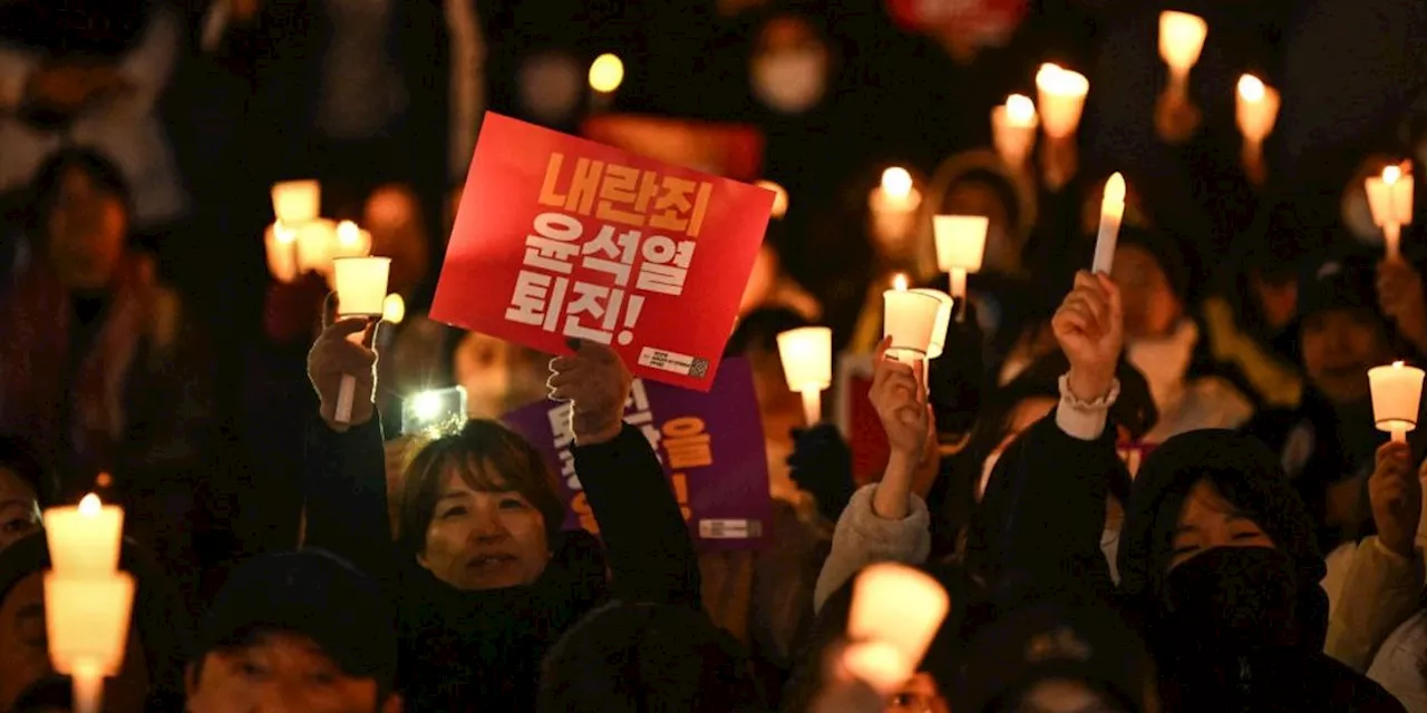 South Koreans Protest Martial Law, Demand President's Resignation