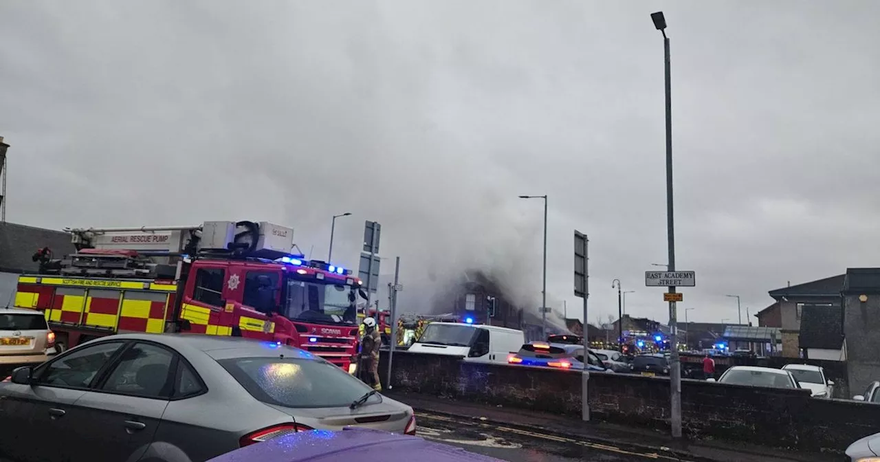 Buildings evacuated as fire crews tackle blaze in Scots town