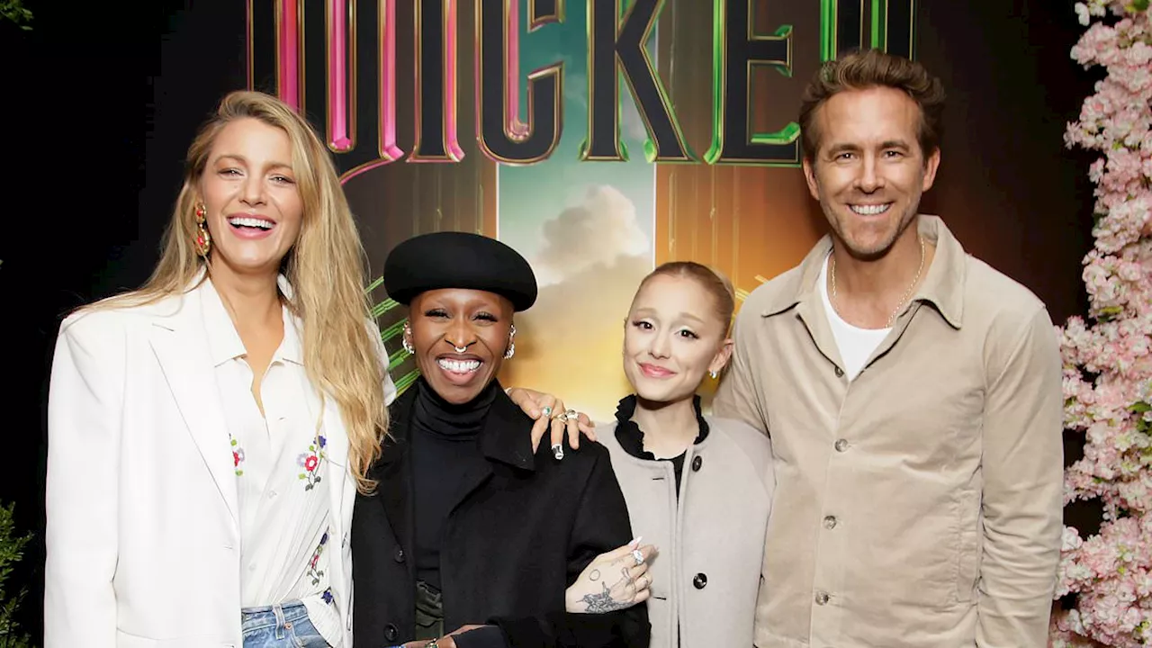 Blake Lively and Ryan Reynolds Tower Over Ariana Grande and Cynthia Erivo at Wicked Screening