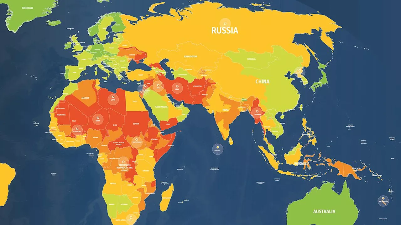 Global Risk Map Reveals Most Dangerous Countries and Cities for Travelers in 2025