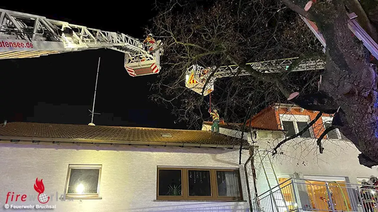 D: Dehnfugenbrand beschäftigt Feuerwehr in Bruchsal über viele Stunden