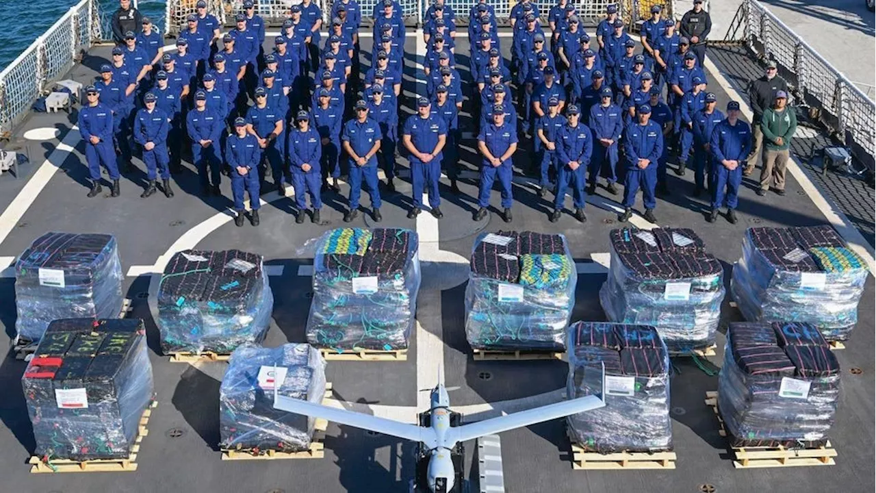 Coast guard seizes massive cocaine haul with partners in Pacific