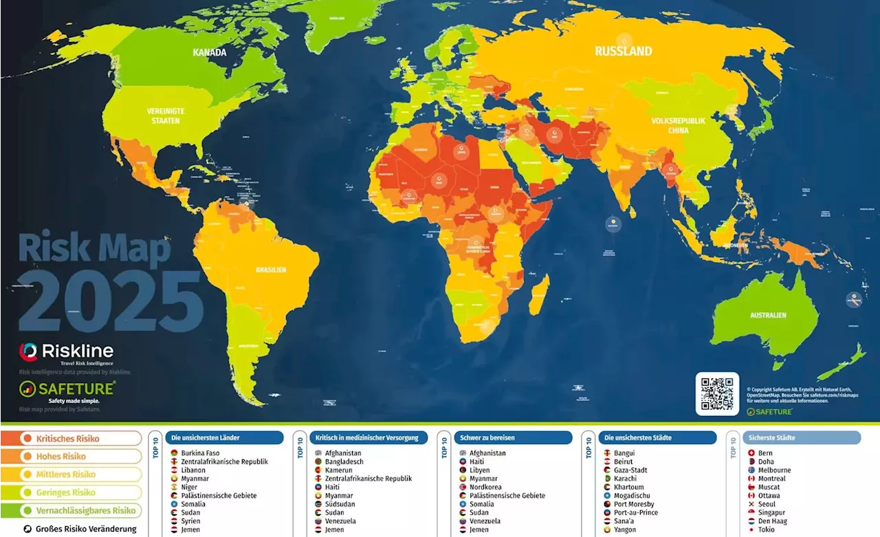 Die 'Risk Map 2025': Eine interaktive Karte zur Sicherheitsbewertung weltweit