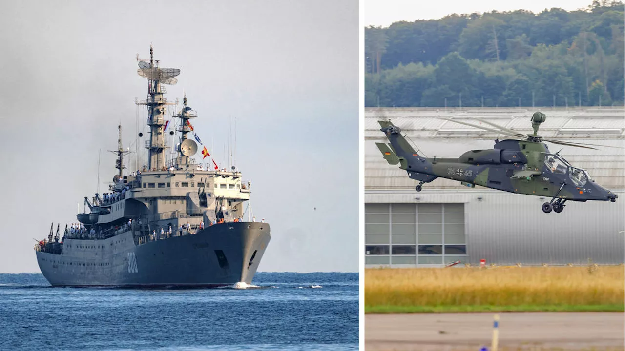 Russian warship fires warning shot at German army helicopter carrying out patrol in the Baltic Sea