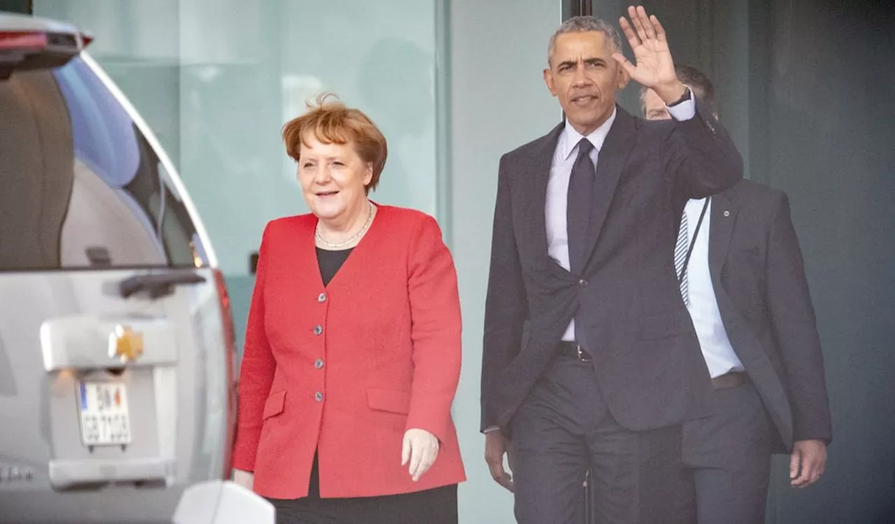 Obama und Merkel: Eine entspannte Begegnung über Memoiren