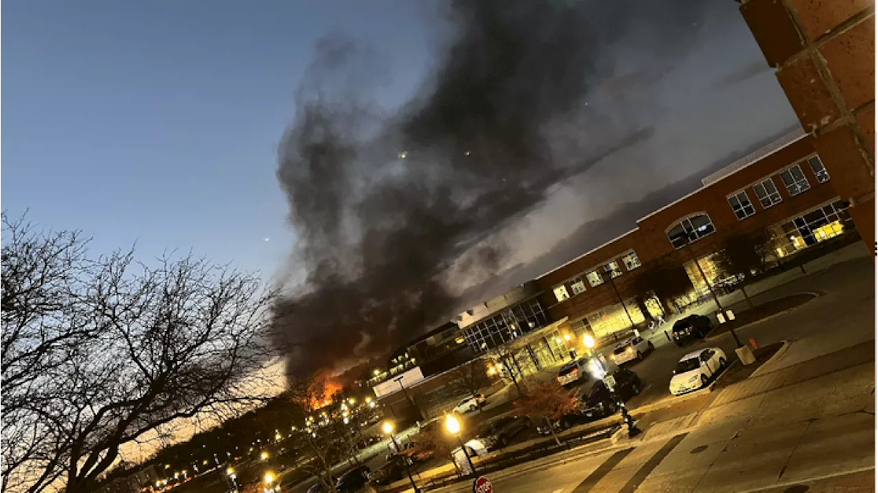 Large fire burns near Route 31 in downtown Elgin